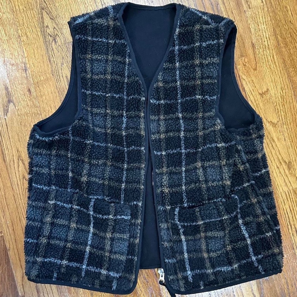 Plaid Fleece Vest